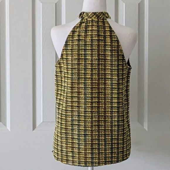 ANTHROPOLOGIE Women's Halter Top Size XS Yellow Gold Black NWT - Picture 2 of 6